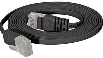 TecLine Patchkabel Cat.6 U/UTP ungeschirmt flach schwarz 3.0m superflaches Patchkabel (77803s)