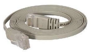 TecLine Patchkabel Cat.6 U/UTP ungeschirmt flach grau 3.0m superflaches Patchkabel (77803)