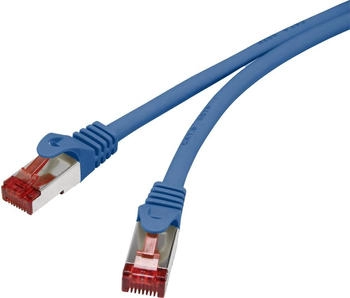 Renkforce RF-4737384 RJ45 Patchkabel CAT 6 S/FTP 0.15m Blau mit Rastnasenschutz 3 Stück