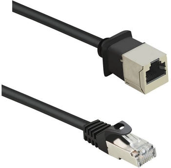 Renkforce RF-4394130 RJ45 Patchkabel CAT 5e F/UTP 3.00m Schwarz Verlängerungskabel mit Rastnasenschutz