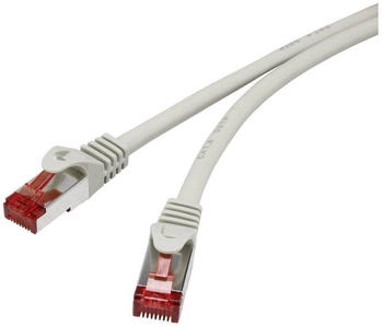 Renkforce RF-4724268 RJ45 Patchkabel CAT 6 S/FTP 10.00m Grau mit Rastnasenschutz vergoldete Steckkontakte