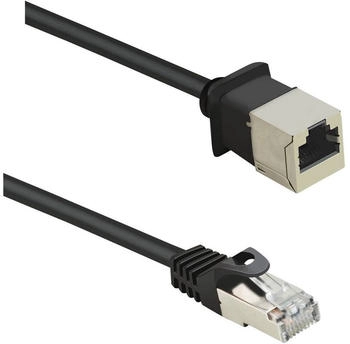 Renkforce RF-4394127 RJ45 Patchkabel CAT 5e F/UTP 5.00m Schwarz Verlängerungskabel mit Rastnasenschutz