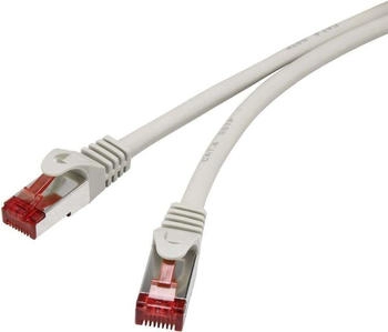 Renkforce RF-4724262 RJ45 Patchkabel CAT 6 S/FTP 20.00m Grau mit Rastnasenschutz vergoldete Steckkontakte
