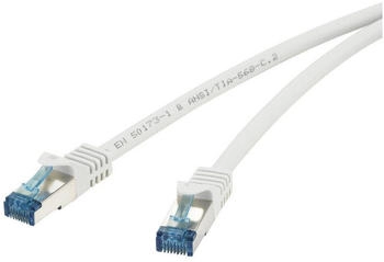 Renkforce RF-4145283 RJ45 Patchkabel CAT 6a S/FTP 1.00m Grau mit Rastnasenschutz 1St.