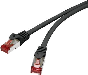 Renkforce RF-4737374 RJ45 Patchkabel CAT 6 S/FTP 0.15m Schwarz mit Rastnasenschutz 3 Stück