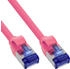 InLine Patchkabel Slim Cat.6A S/FTP TPE (LSZH) flexibel PoE magenta 25m (74925M)