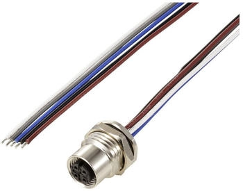 TRU Components TC-12833068 Sensor/Aktor Einbaubuchse M12 Buchse Einbau 0.5m Sensoren: 5 1St.