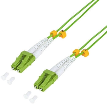 LogiLink Patch-Kabel LC/UPC Multi-Modus (M) bis LC/UPC Multi-Modus (M) - 15m 50/125 OM5 hellgrün (FP5LC15)