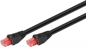 Wentronic CAT 6 Outdoor-Patchkabel U/UTP Schwarz 10m Kupfermaterial PE-Außenmantel (55432)