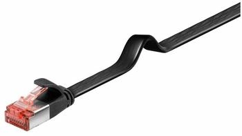 Wentronic CAT 6 Flach-Patchkabel U/FTP Schwarz 2m Kupfermaterial (94233)