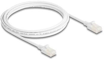 DeLock RJ45 Cat.6A Stecker zu Stecker mit robuster Rastnase IndustrieU/UTP Slim 2 m weiß (80360)