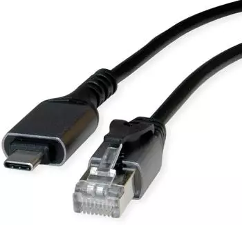 Value Konverterkabel USB3.2 Typ C RJ45 Gigabit Eth. FTP ST/ST 1.5m Digital/Daten Netzwerk (12.99.1166)