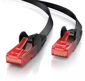 CSL Cat 6 Flachband LAN Kabel UTP Schimung Gigabit 1000 Mbit/s Patchkabel Flachkabel - 20m