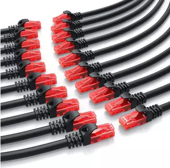 CSL 20x Cat 6 Gigabit Ethernet LAN Kabel mehrfach Geschirmt UTP Gigabit 1000 Mbit/s Patchkabel - 0,5m