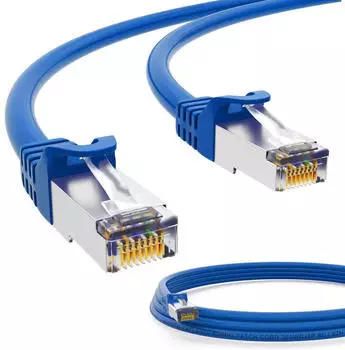 HB-Digital Patch Kabel CAT7 Rohkabel RJ45 S/FTP PiMF 20m blau