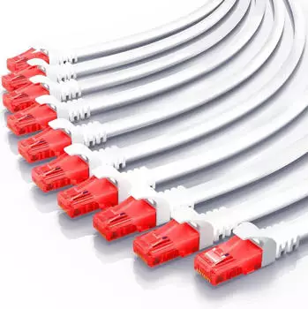 CSL 10x Cat 6 Gigabit Ethernet LAN Kabel mehrfach Geschirmt UTP Gigabit 1000 Mbit/s Patchkabel - 0,25m