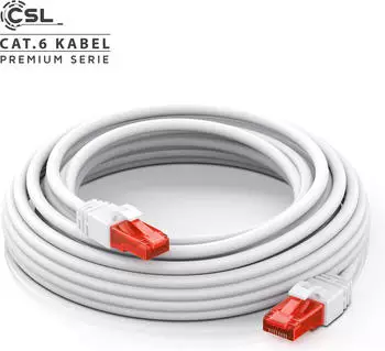 CSL Cat 6 Gigabit Ethernet LAN Kabel mehrfach Geschirmt UTP Gigabit 1000 Mbit/s Patchkabel - 20m