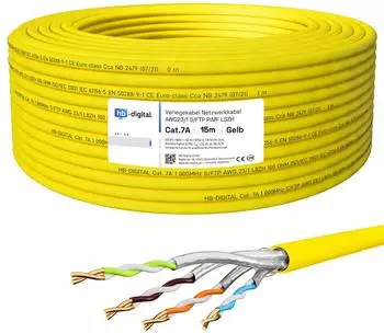 HB-Digital CAT 7a Verlegekabel 25m max.1200 MHz S/FTP AWG23 LSZH lila
