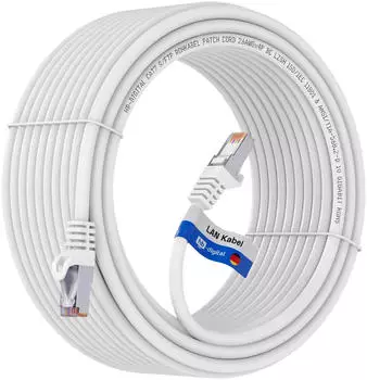 HB-Digital Patch Kabel CAT7 Rohkabel S/FTP PiMF LSZH 30m weiß