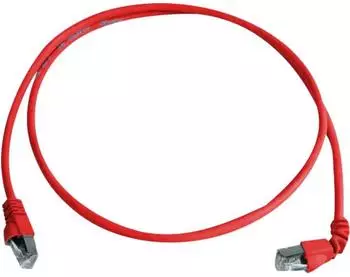 Telegärtner Patchkabel S/FTP PiMF Cat 6A einseitig abgewinkelt rot 5,0m (L00003A0123)
