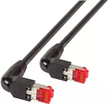 EFB-Elektronik RJ45 Patchkabel Cat.6A S/FTP LSZH Draka UC900 TM21 2x90&deg; schwarz 10m (K4137SW.10)