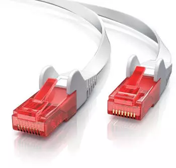 CSL Cat 6 Flachband LAN Kabel UTP Schimung Gigabit 1000 Mbit/s Patchkabel Flachkabel - 15m (301138)