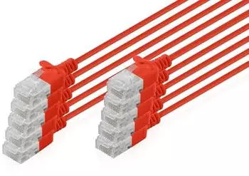 Digitus CAT 6 U-UTP Slim Patchkabel 3 m Rot 10 St&uuml;ck (CAT6 3 m) (DK-1618-030S-R-10)
