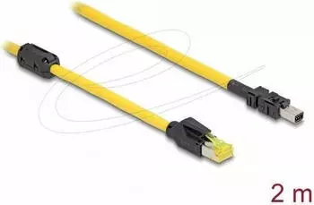DeLock Kabel RJ45 Stecker Cat.6 zu Mini I/O 8 Pin D-Form Typ 2 2m (81251)