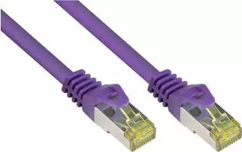 Good Connections RJ45 Patchkabel mitCat.7 Rastnasenschutz (RNS) S/FTP PiMF 600MHz OFC violett 50m (8070R-500V)