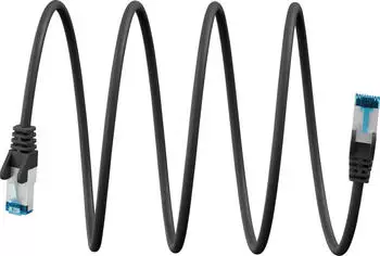 Wentronic Ultraflexibles CAT 6A Patchkabel S/FTP (PiMF) schwarz (79343)