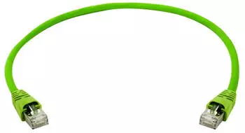 Telegärtner 100008108 RJ45 Patchkabel CAT 6a SF/UTP 0.5 m Grün mit Knickschutztülle 1 St. (100008108)