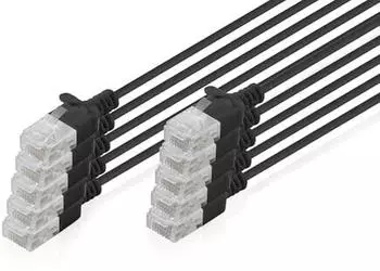 Digitus CAT 6 U-UTP Slim Patchkabel 2 m Schwarz 10 St&uuml;ck (CAT6 2 m) (DK-1618-020S-BL-10)