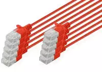 Digitus CAT 6 U-UTP Slim Patchkabel, 5 m, Rot, 10 St&uuml;ck