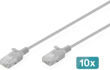 Digitus CAT 6 U-UTP Slim Patchkabel 2 m Grau 10 St&uuml;ck (CAT6 2 m) (DK-1618-020S-10)