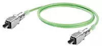 RJ45 Netzwerk Anschlusskabel CAT 5, CAT 5e SF/UTP 10m Gr&uuml;n Flammwidrig, mit