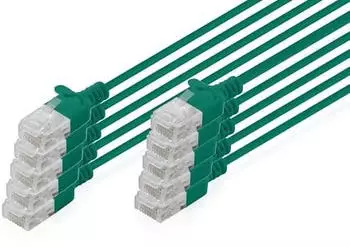 Digitus CAT 6 U-UTP Slim Patchkabel 0,3 m Gr&uuml;n 10 St&uuml;ck (U/UTP CAT6 0.30 m) (DK-1618-003S-G-10)