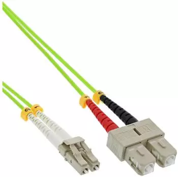 InLine LWL Duplex Kabel LC/SC 50/125&micro;m OM5 25m Kabel Patchkabel LWL (88638Q)