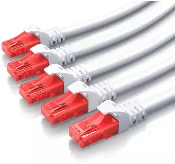 CSL 5x Cat 6 Gigabit Ethernet LAN Kabel UTP Gigabit 1000 Mbit/s Patchkabel 0,25m (301687)