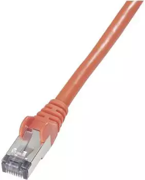 Goobay 68282 RJ45 Patchkabel CAT 6 S/FTP 7.50 m Rot Flammwidrig mit Rastnasenschutz 1 St.