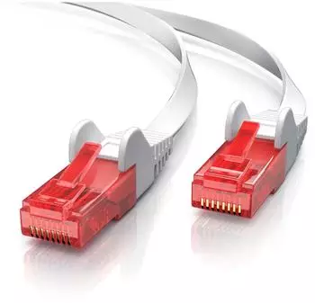 CSL Cat 6 Flachband LAN Kabel UTP Schimung Gigabit 1000 Mbit/s Patchkabel Flachkabel - 30m (301144)