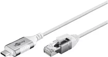 Wentronic Ethernet-Kabel USB-C 3.1 auf RJ45 Slim 2 m verbindet Router Modem oder (74387)