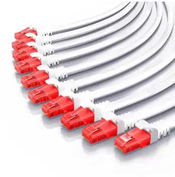 CSL 10x Cat 6 Gigabit Ethernet LAN Kabel UTP Gigabit 1000 Mbit/s Patchkabel 0,5m (301318)