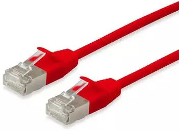 Equip Patchkabel Cat6A S/FTP 2xRJ45 10.00m rot (SSTP) Slim (606149)