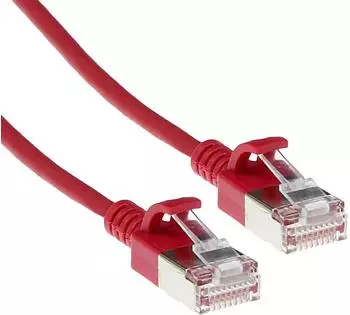 ACT Red 5m LSZH U/FTP CAT6A datacenter slimline patch cable snagless (DC7505)