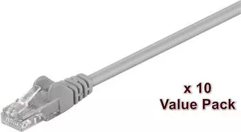 MicroConnect UTP Cat5E 0.5m Grey 0,5m Grau (V-UTP5005VALUEPACKAGE) (V-UTP5005VP)
