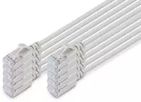 DIGITUS CAT 6A F-FTP Slim Patchkabel, 1 m, Grau, 10 St&uuml;ck, 1 m, Cat6a, F/FTP (FF...