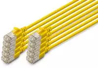DIGITUS CAT 6A F-FTP Slim Patchkabel, 0,5m, Gelb, 10 St&uuml;ck, 0,5 m, Cat6a, F/FTP... -