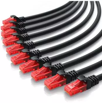 CSL 10x Cat 6 Gigabit Ethernet LAN Kabel mehrfach Geschirmt UTP Gigabit 1000 Mbit/s 0,25m (301685)