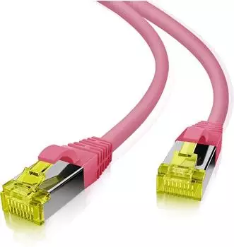 Helos Cat 6a S/FTP 0.5 m RJ-45 RJ-45 Männlich/männlich Cat6a S/FTP (S-STP) Magenta (118130)