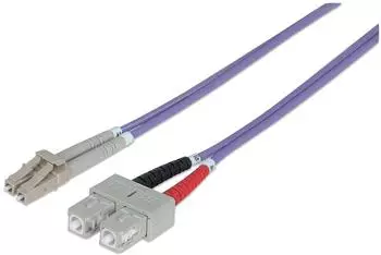 Intellinet Patch-Kabel LC Multi-Mode (M) SC multi-mode (M) 1,0m Glasfaser 50/125 OM4 Violett (751049)